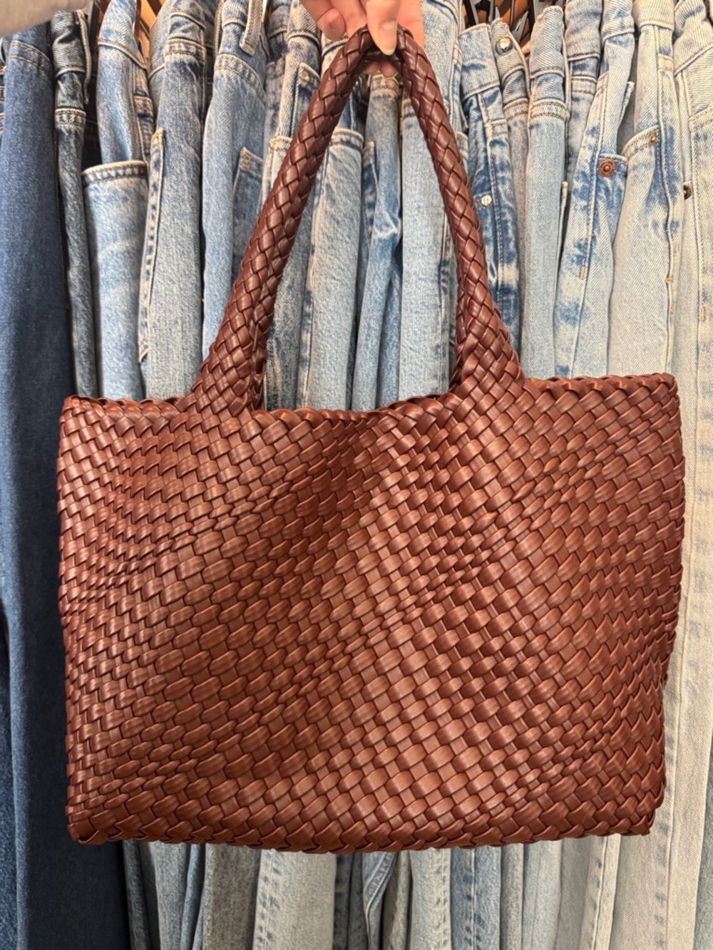 Amazon Braided Woven Tote Bag - Brown